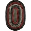 Rhody Manhattan Black Satin MA84 4 ft. X 6 ft. Oval Braided Rug