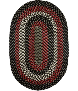 Rhody Manhattan Black Satin MA84 4 ft. X 6 ft. Oval Braided Rug