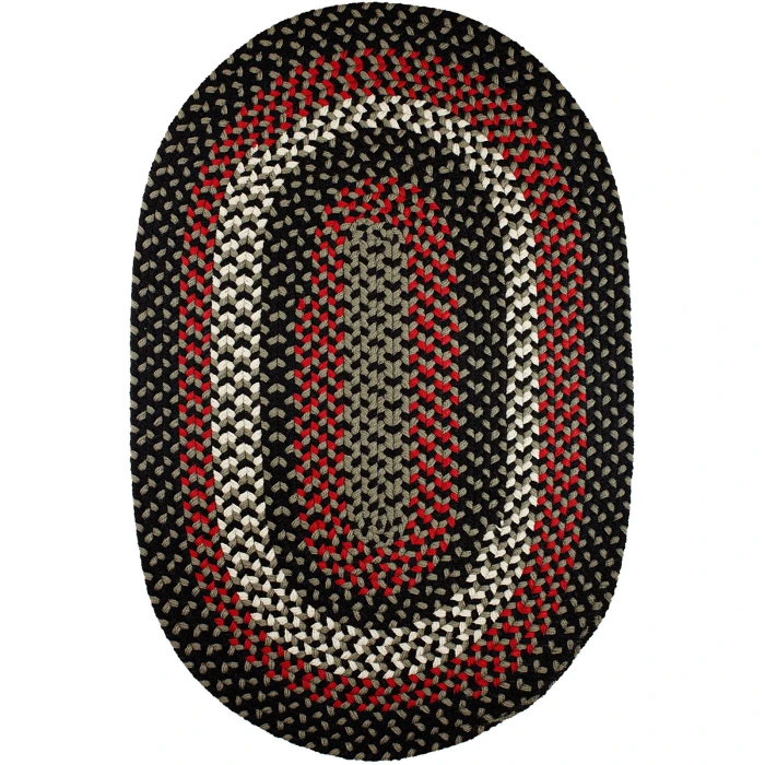Rhody Manhattan Black Satin MA84 3 ft. X 5 ft. Oval Rug