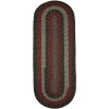 Rhody Manhattan Black Satin MA84 2 ft. X 4 ft. Oval Runner Braided Rug