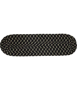 Rhody Manhattan Black Satin MA84 8 in. X 28 in. Stair Tread Set-of-13 Braided Rug