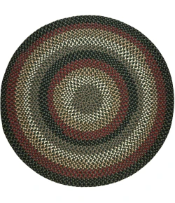 Rhody Mayflower Verdant / Spruce MF23 6 ft. X 6 ft. Round Braided Rug