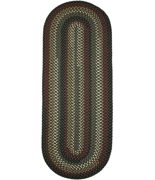 Rhody Mayflower Verdant / Spruce MF23 2 ft. X 8 ft. Oval Runner Rug