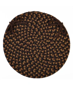 Rhody Mayflower Brown Fudge MF33 15 in. X 15 in. Chair Pad Braided Rug