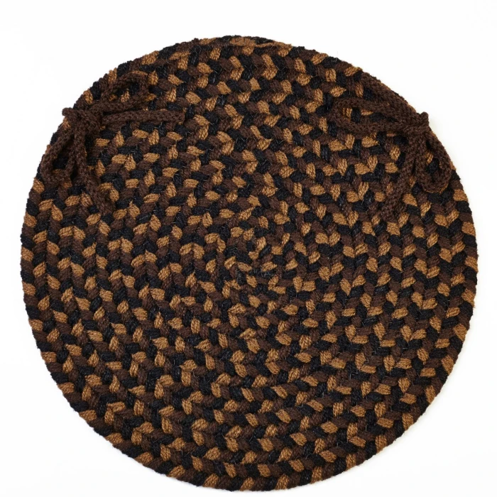Rhody Mayflower Brown Fudge MF33 15 in. X 15 in. Chair Pad Set-of-4 Rug