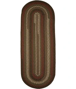 Rhody Mayflower Brown Fudge MF33 2 ft. X 4 ft. Oval Runner Braided Rug