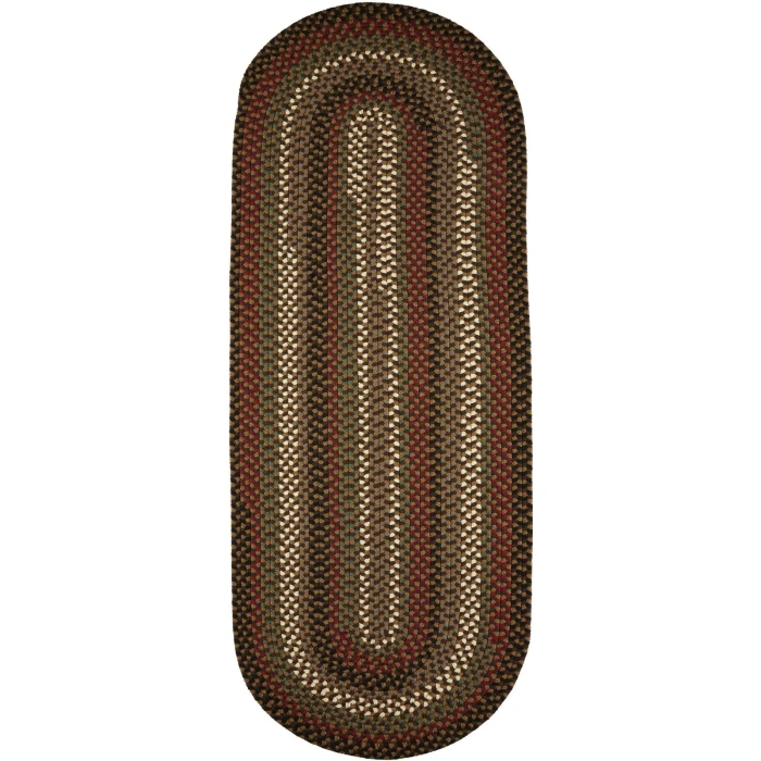 Rhody Mayflower Brown Fudge MF33 2 ft. X 8 ft. Oval Runner Rug