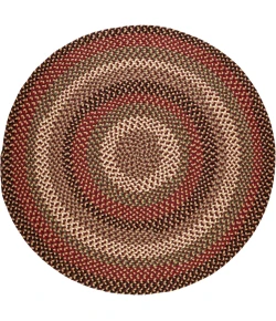 Rhody Mayflower Sangria MF43 8 ft. X 8 ft. Round Braided Rug