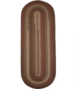 Rhody Mayflower Sangria MF43 2 ft. X 8 ft. Oval Runner Braided Rug