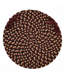 Rhody Mayflower Sangria MF43 15 in. X 15 in. Chair Pad Braided Rug