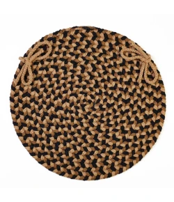 Rhody Mayflower Natural Earth MF53 15 in. X 15 in. Chair Pad Set-of-4 Braided Rug