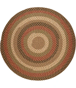 Rhody Mayflower Natural Earth MF53 8 ft. X 8 ft. Round Braided Rug