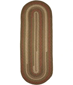 Rhody Mayflower Natural Earth MF53 2 ft. X 8 ft. Oval Runner Braided Rug