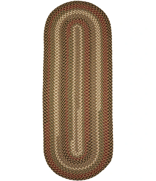 Rhody Mayflower Natural Earth MF53 2 ft. X 8 ft. Oval Runner Rug