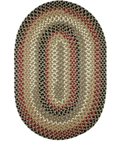 Rhody Mayflower Forest Green MF63 3 ft. X 5 ft. Oval Braided Rug