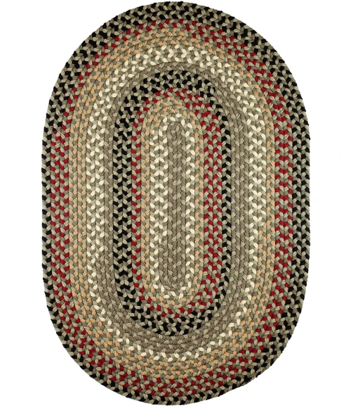 Rhody Mayflower Forest Green MF63 3 ft. X 5 ft. Oval Rug