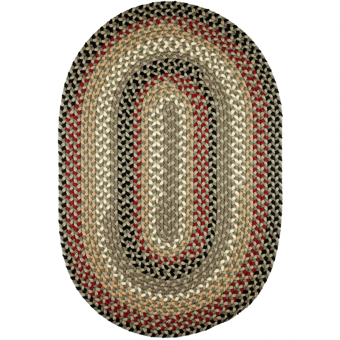 Rhody Mayflower Forest Green MF63 5 ft. X 8 ft. Oval Rug
