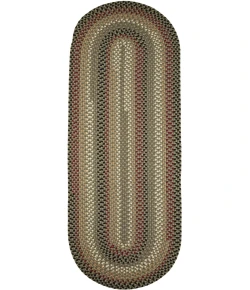 Rhody Mayflower Forest Green MF63 2 ft. X 8 ft. Oval Runner Braided Rug