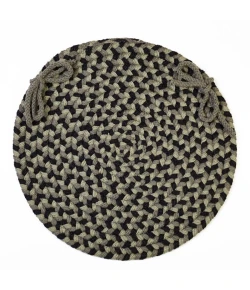 Rhody Mayflower Forest Green MF63 15 in. X 15 in. Chair Pad Set-of-4 Braided Rug