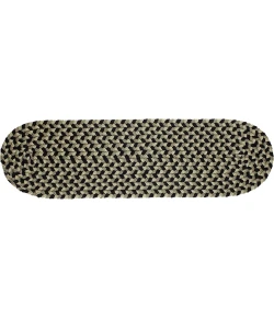 Rhody Mayflower Forest Green MF63 8 in. X 28 in. Stair Tread Set-of-13 Braided Rug