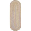 Rhody Playtime SandBeige PT03 2 ft. X 8 ft. Oval Runner Braided Rug