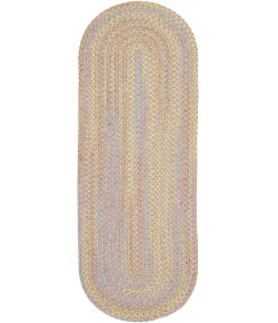 Rhody Playtime SandBeige PT03 2 ft. X 4 ft. Oval Runner Braided Rug