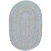 Rhody Playtime Aqua Blue PT07 4 ft. X 6 ft. Oval Braided Rug
