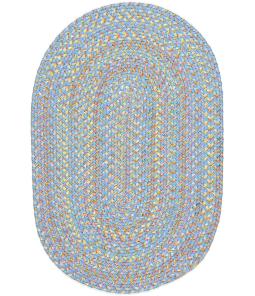 Rhody Playtime Aqua Blue PT07 7 ft. X 9 ft. Oval Rug