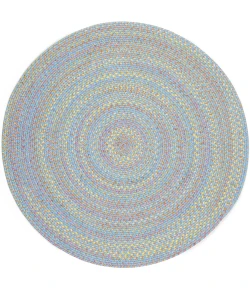 Rhody Playtime Aqua Blue PT07 4 ft. X 4 ft. Round Braided Rug