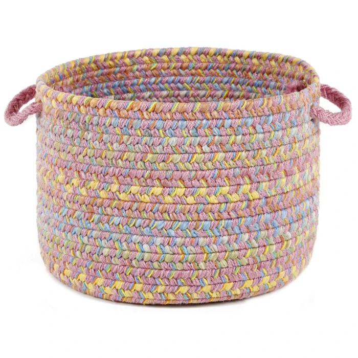 Rhody Playtime Pink PT08 18 in. X 12 in. Basket Rug