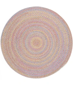 Rhody Playtime Pink PT08 4 ft. X 4 ft. Round Braided Rug