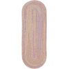 Rhody Playtime Pink PT08 2 ft. X 8 ft. Oval Runner Braided Rug
