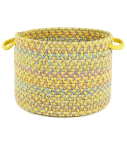 Rhody Playtime Yellow PT14 14 in. X 10 in. Basket Braided Rug