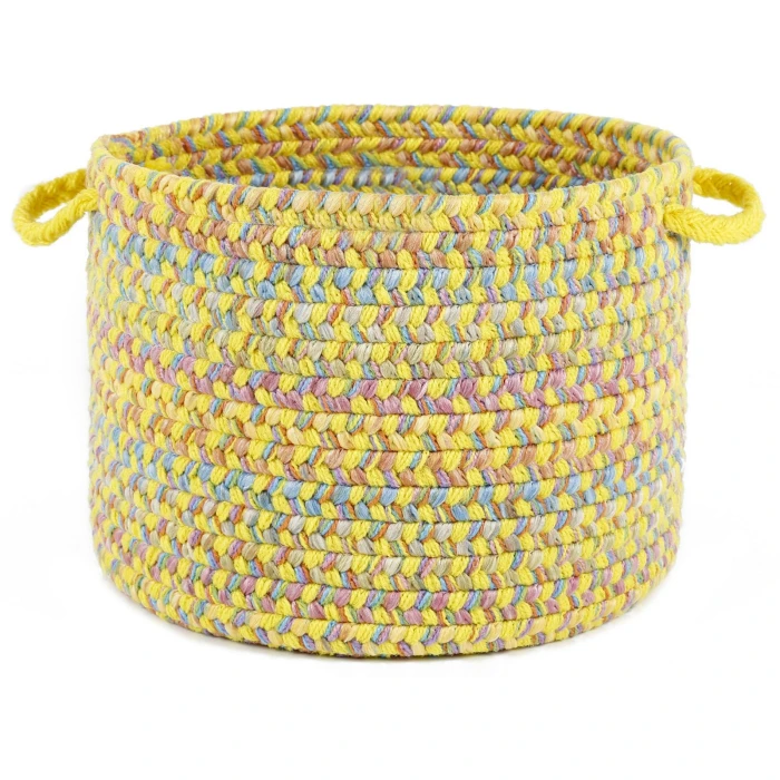 Rhody Playtime Yellow PT14 18 in. X 12 in. Basket Rug