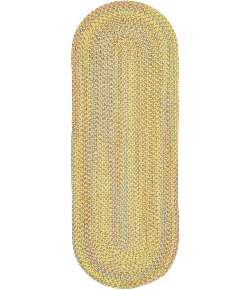 Rhody Playtime Yellow PT14 2 ft. X 6 ft. Oval Runner Rug