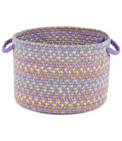 Rhody Playtime Violet PT15 14 in. X 10 in. Basket Braided Rug