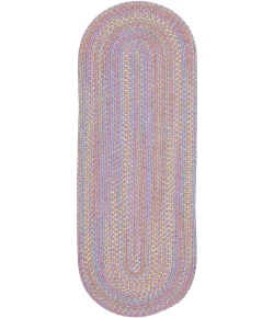 Rhody Playtime Violet PT15 2 ft. X 4 ft. Oval Runner Braided Rug