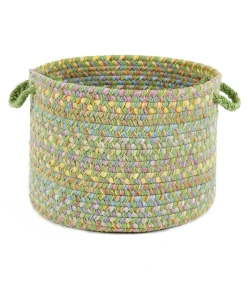 Rhody Playtime Lime PT44 10 in. X 8 in. Basket Braided Rug