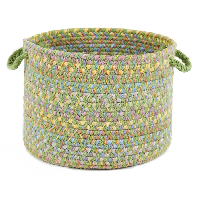 Rhody Playtime Lime PT44 10 in. X 8 in. Basket Rug