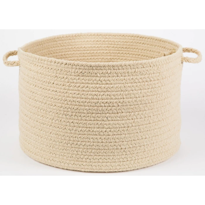 Rhody Solid Poly Cream S001 18 in. X 12 in. Basket Rug