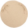 Rhody Solid Poly Cream S001 15 in. X 15 in. Chair Pad Braided Rug