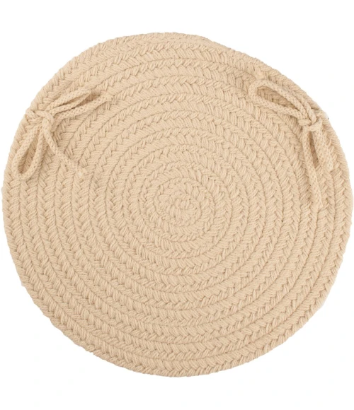 Rhody Solid Poly Cream S001 15 in. X 15 in. Chair Pad Rug