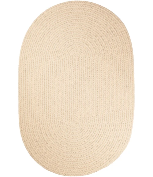 Rhody Solid Poly Cream S001 8 ft. X 11 ft. Oval Rug