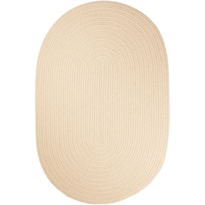 Rhody Solid Poly Cream S001 7 ft. X 9 ft. Oval Rug