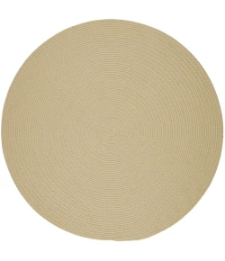 Rhody Solid Poly Cream S001 10 ft. X 10 ft. Round Braided Rug