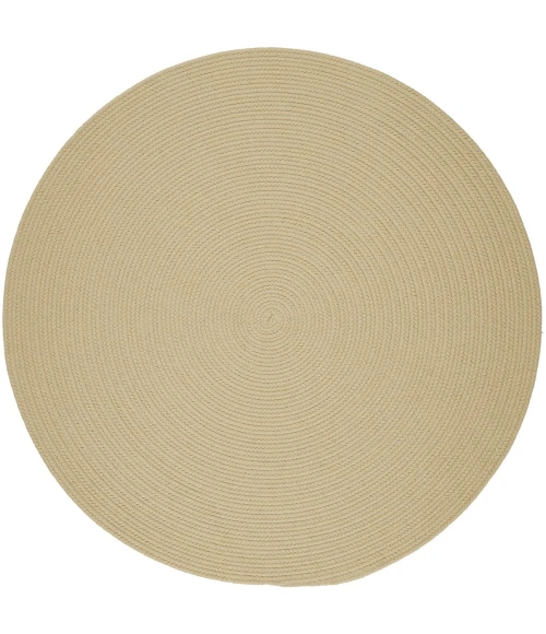 Rhody Solid Poly Cream S001 10 ft. X 10 ft. Round Rug