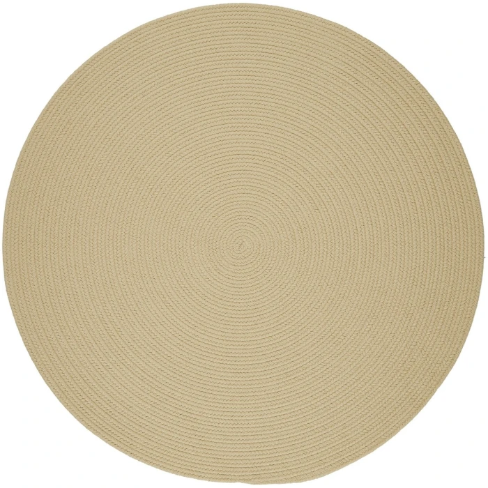Rhody Solid Poly Cream S001 4 ft. X 4 ft. Round Rug