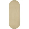 Rhody Solid Poly Cream S001 2 ft. X 4 ft. Oval Runner Braided Rug