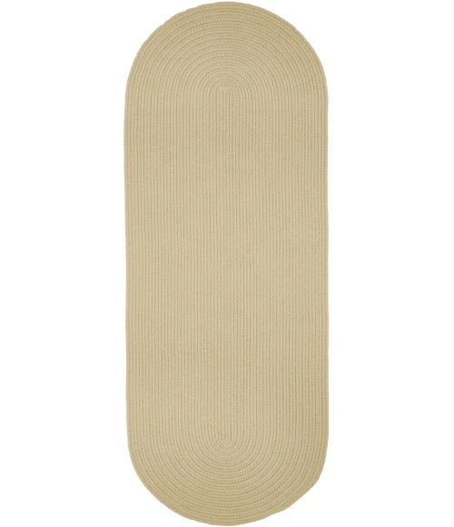 Rhody Solid Poly Cream S001 2 ft. X 6 ft. Oval Runner Rug