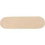 Rhody Solid Poly Cream S001 8 in. X 28 in. Stair Tread Set-of-13 Braided Rug